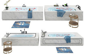 现代浴缸摆件组合3D模型