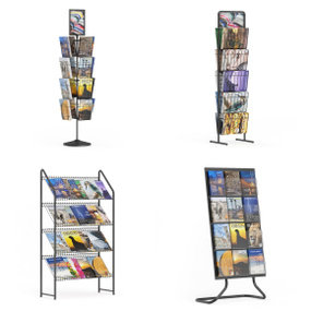 现代杂志书籍展架货架组合3D模型