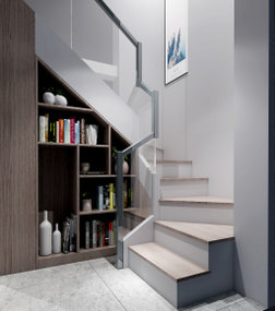 北欧楼梯装饰柜摆件组合3D模型