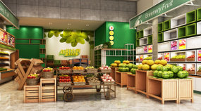 现代生鲜水果店3D模型