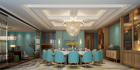 新中式酒店餐饮包房3D模型