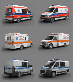 现代救护车警车3D模型