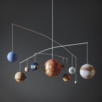 现代太阳系行星星球吊饰3D模型