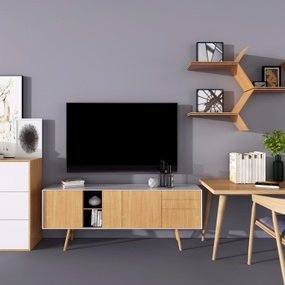 北欧电视柜桌子装饰柜组合3D模型