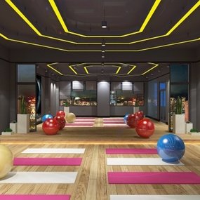 现代瑜伽健身房3D模型