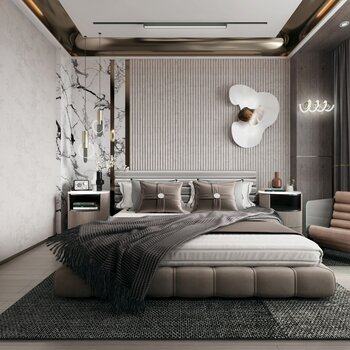 现代卧室 3D模型