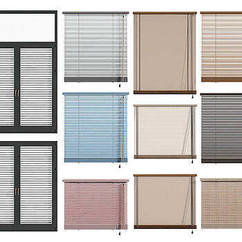 现代百叶窗帘3D模型