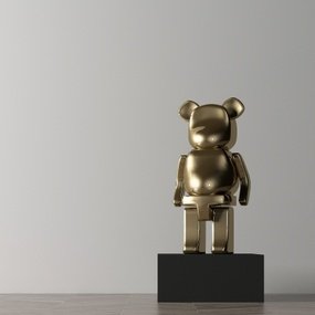 现代金属熊雕塑3D模型