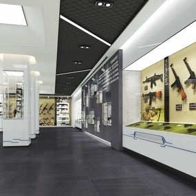 现代枪械展厅3D模型