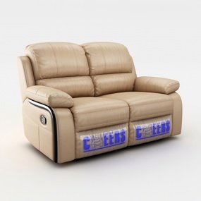 现代皮革功能沙发组合3D模型