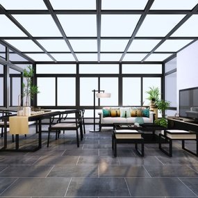 新中式屋顶阳光房3D模型