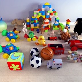 现代儿童玩具布偶积木3D模型