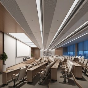 现代阶梯报告厅演讲厅会议室3D模型