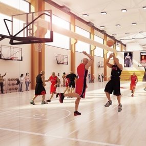 现代篮球馆3D模型