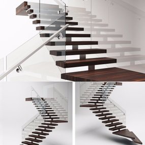 现代拐角楼梯3D模型