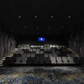 现代电影院放映厅3D模型