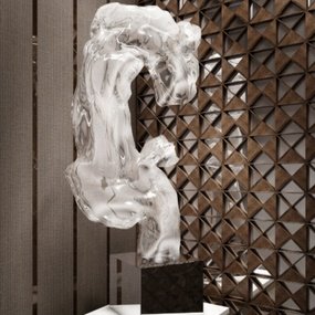 新中式水晶雕塑3D模型