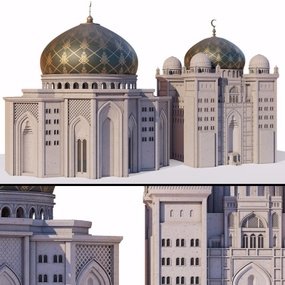 欧式罗马伊斯兰教堂建筑外观3D模型