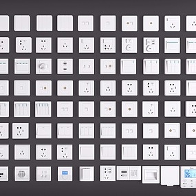 现代开关面板插座组合3D模型