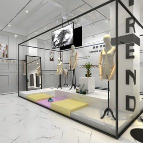 现代女装服装专卖店3D模型