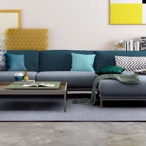 德国ROLF BENZ品牌 北欧布艺转角沙发3D模型