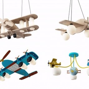 现代儿童飞机吊灯3D模型