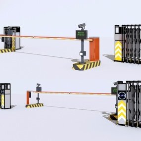 现代停车收费杆感应系统3D模型