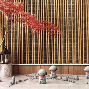 新中式石雕塑竹竿景观小品3D模型