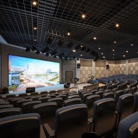 现代大型报告厅会议室剧院3D模型
