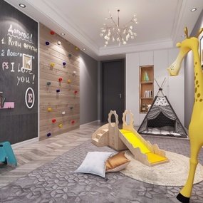 现代儿童活动室儿童房3D模型