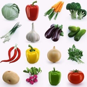 现代食材蔬菜3D模型