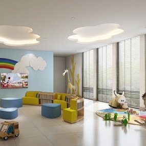 现代幼儿园娱乐室3d模型