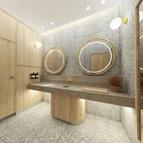 现代商场酒店公共洗手间3d模型
