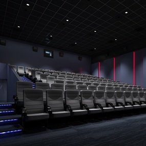 现代电影院放映厅3d模型