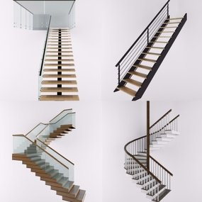 现代楼梯组合3d模型