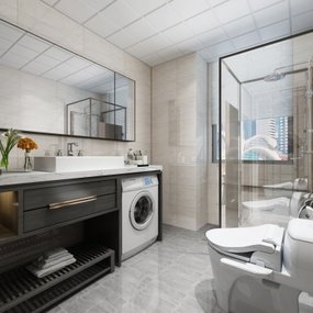 新中式卫生间浴室3D模型