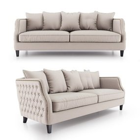 美式布艺双人沙发3d模型