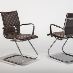现代皮革办公椅3d模型