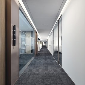 现代办公走廊3d模型