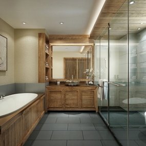 中式浴室卫生间3d模型