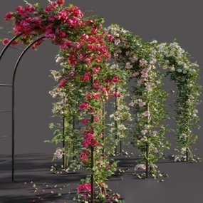 现代花架蔓藤植物3d模型