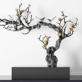 现代梅花树雕塑摆件3d模型