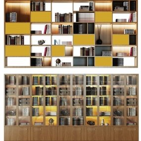 现代书柜装饰柜3d模型