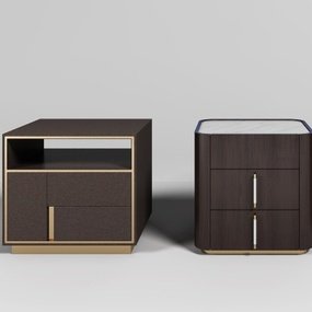 现代实木床头柜3d模型