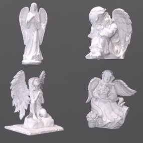 欧式天使雕塑3d模型