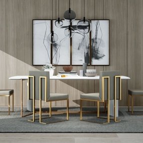 现代轻奢餐桌椅3d模型
