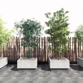 现代竹子竹篱笆3d模型