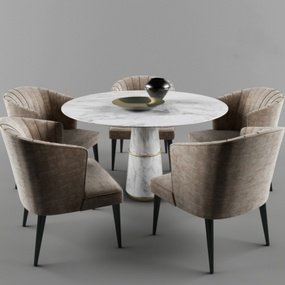 现代轻奢餐桌椅3d模型