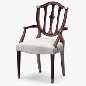 欧式实木单椅餐椅3d模型