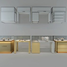 现代珠宝展示柜组合3d模型